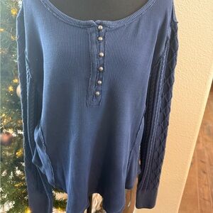 Lucky Brand Deep Blue Button-Down Shirt